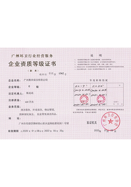 企業資質等級證書